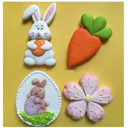 کاتر شیرینی پزی خرگوش و هویج مدل عید پاک مجموعه 4 عددی