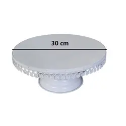 استند پایه کیک تولد فلزی مدل حاشیه گل سفید