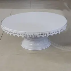 استند پایه کیک تولد فلزی مدل حاشیه گل سفید