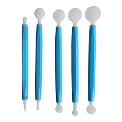 ابزار فوندانت و گلسازی مدل سمبه پلاستیکی مجموعه 5 عددی