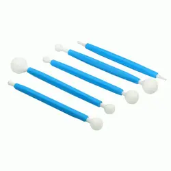 ابزار فوندانت و گلسازی مدل سمبه پلاستیکی مجموعه 5 عددی