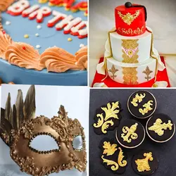 قالب سیلیکونی مولد فوندانت بهگز مدل حاشیه و پایه مدرن متوسط