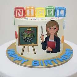 تاپر و ابزار تزیین کیک بهگز مدل خانم معلم مجموعه 2 عددی