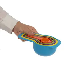 پیمانه اندازه گیری آشپزی و شیرینی مدل رنگارنگ مجموعه 6 عددی