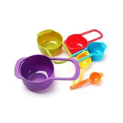 پیمانه اندازه گیری آشپزی و شیرینی مدل رنگارنگ مجموعه 6 عددی