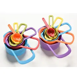 پیمانه اندازه گیری آشپزی و شیرینی مدل رنگارنگ مجموعه 6 عددی