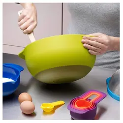 پیمانه اندازه گیری آشپزی و شیرینی مدل رنگارنگ مجموعه 6 عددی