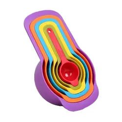 پیمانه اندازه گیری آشپزی و شیرینی مدل رنگارنگ مجموعه 6 عددی