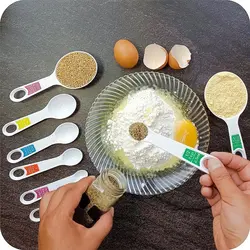 پیمانه اندازه گیری آشپزی و شیرینی مدل لیوانی و قاشقی مجموعه 10 عددی