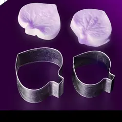 ست کاتر و وینر سیلیکونی فوندانت بهگز مدل گل ادریسی مجموعه 4 عددی