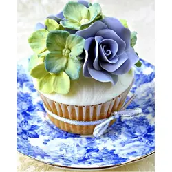 ست کاتر و وینر سیلیکونی فوندانت بهگز مدل گل ادریسی مجموعه 4 عددی