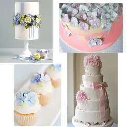 ست کاتر و وینر سیلیکونی فوندانت بهگز مدل گل ادریسی مجموعه 4 عددی