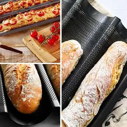 قالب نان باگت تفلون مدل فرانسوی 2 خانه سایز 40×16