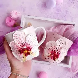 ست گلسازی کاتر و وینر فوندانت مدل گل ارکیده اسلیپر مجموعه 13 عددی