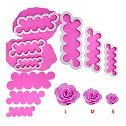 ابزار تزیین کیک و گلسازی مدل کاتر گل رز مجموعه 3 عددی