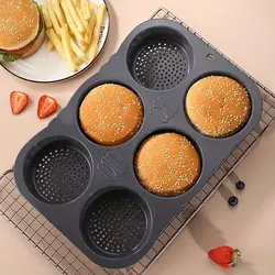 قالب کیک مافین 6 خانه تفلون مدل پانچ دار