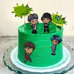 تاپر و ابزار تزیین کیک بهگز مدل گروه بی تی اس BTS تاینی تن