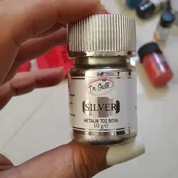 رنگ خوراکی پودری نقره ای تزیین کیک دکتر گوستو – 10 گرم