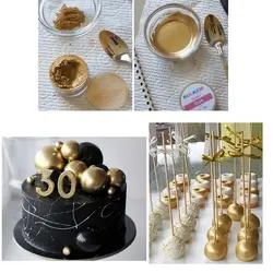 رنگ خوراکی پودری طلایی تزیین کیک دکتر گوستو - 10 گرم