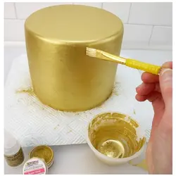 رنگ خوراکی پودری طلایی تزیین کیک دکتر گوستو - 10 گرم