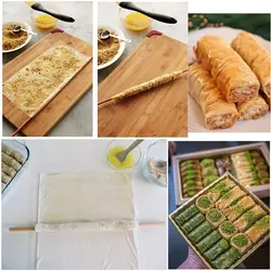 وردنه باقلوا ترک اصل چوبی 80 سانتی