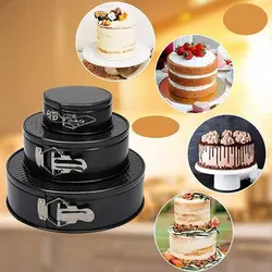 قالب کیک کمربندی مدل گرد سایز 18 و 20 و 22 مجموعه 3 عددی