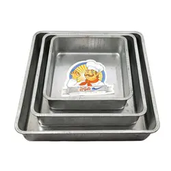 قالب کیک موج مدل مربع لبه بلند سایز 20 و 25 و 30 مجموعه 3 عددی