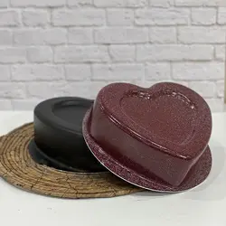 قالب کیک کته و ته چین مدل قلب کف برجسته گرانیتی