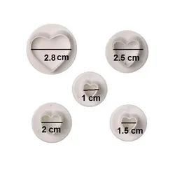 کاتر فشاری شیرینی پزی بهگز مدل قلب مجموعه 5 عددی