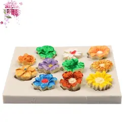 مولد قالب سیلیکونی فوندانت مدل گلهای ریز 11 عددی