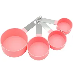 پیمانه اندازه گیری سیلیکونی دسته استیل مجموعه 4 عددی