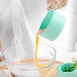 پیمانه اندازه گیری سیلیکونی دسته استیل مجموعه 4 عددی