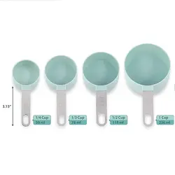 پیمانه اندازه گیری سیلیکونی دسته استیل مجموعه 4 عددی