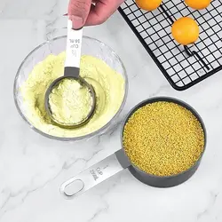 پیمانه اندازه گیری سیلیکونی دسته استیل مجموعه 4 عددی