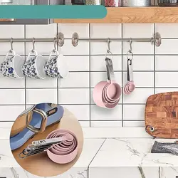 پیمانه اندازه گیری سیلیکونی دسته استیل مجموعه 4 عددی