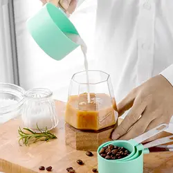 پیمانه اندازه گیری سیلیکونی دسته استیل مجموعه 4 عددی