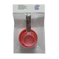 پیمانه اندازه گیری سیلیکونی دسته استیل مجموعه 4 عددی