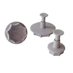 کاتر فشاری شیرینی پزی مدل گل مجموعه 3 عددی