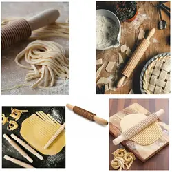 وردنه چوبی شیار دار و خط دار خمیر شیرینی