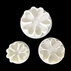 کاتر فشاری شیرینی پزی مدل پنج قلب مجموعه 3 عددی