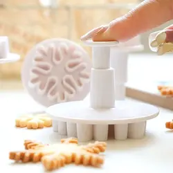 کاتر فشاری شیرینی پزی مدل دانه برف جدید مجموعه 3 عددی