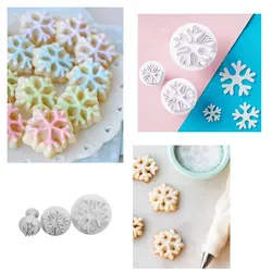 کاتر فشاری شیرینی پزی مدل دانه برف جدید مجموعه 3 عددی