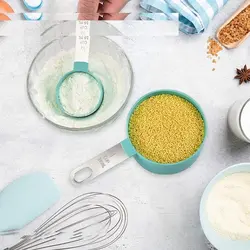 پیمانه سیلیکونی دسته فلزی کوچک مجموعه 4 عددی