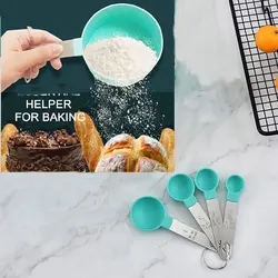 پیمانه سیلیکونی دسته فلزی کوچک مجموعه 4 عددی