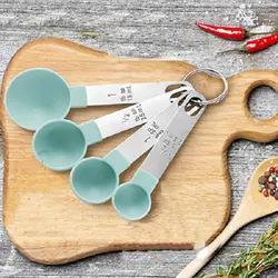 پیمانه سیلیکونی دسته فلزی کوچک مجموعه 4 عددی