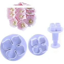 کاتر فشاری شیرینی پزی مدل گل نرگس چهار پر مجموعه 3 عددی