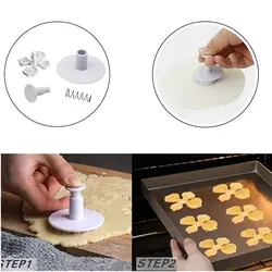 کاتر فشاری شیرینی پزی مدل گل نرگس چهار پر مجموعه 3 عددی