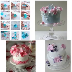 کاتر فشاری شیرینی پزی مدل گل نرگس چهار پر مجموعه 3 عددی