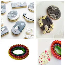 کاتر شیرینی پزی بهگز مدل بیضی مجموعه 5 عددی