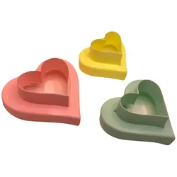 کاتر و قالب شیرینی ایو استایل مدل قلب دو طرفه مجموعه ۳ عددی